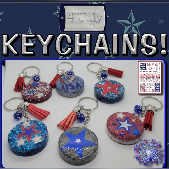 4th of July Keychains and Badge Reels! - Picture 2 of 4